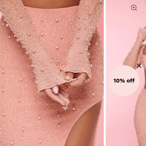 La DesiradeEmbellished Cowl Neck Crop Top in Rose or light Beige size 0 - Picture 4 of 14